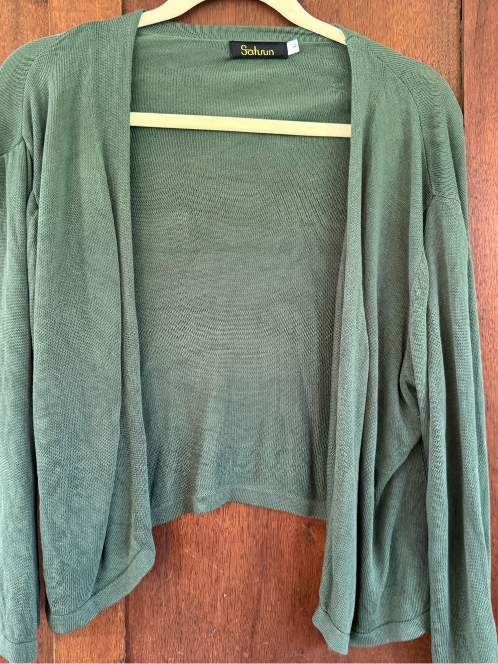 Olive Green Open-Front Women’s Sweater Cardigan